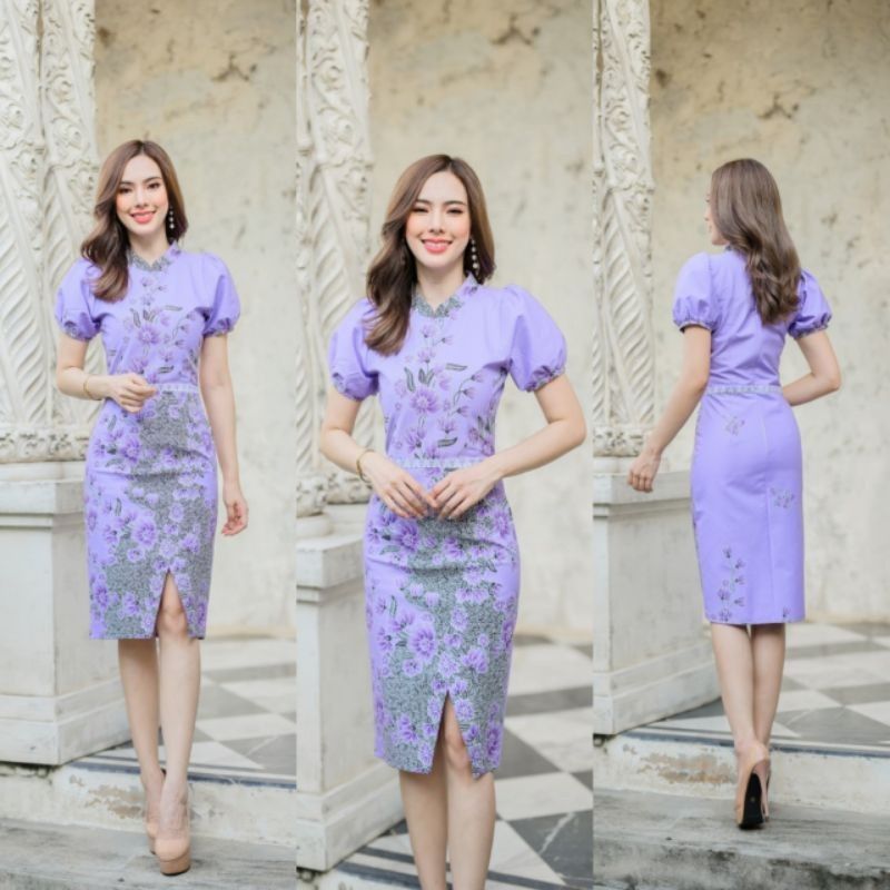 Malaysian batik dress best sale