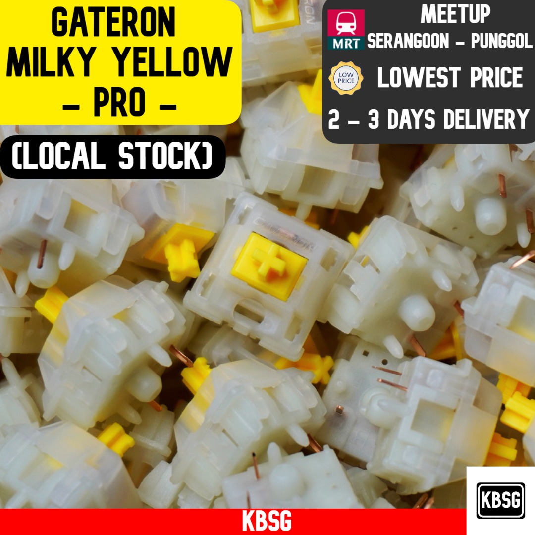 Gateron Milky Yellow Pro Factory Lubed for mechanical keyboards ...