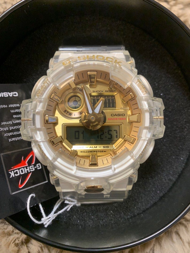 Casio G-SHOCK 冰川金35週年限量紀念版全透明, 名牌, 手錶- Carousell