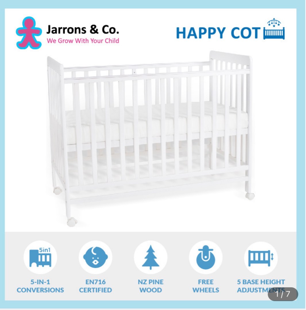 Happy Wonder+ 5in1 Convertible Baby Cot(Dropside Mechanism), Babies