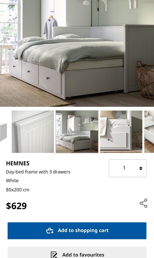 Hemnes ikea day bed, Babies & Kids, Baby Nursery & Kids Furniture