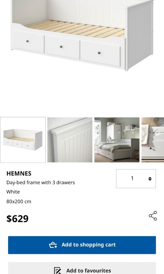 Hemnes ikea day bed, Babies & Kids, Baby Nursery & Kids Furniture