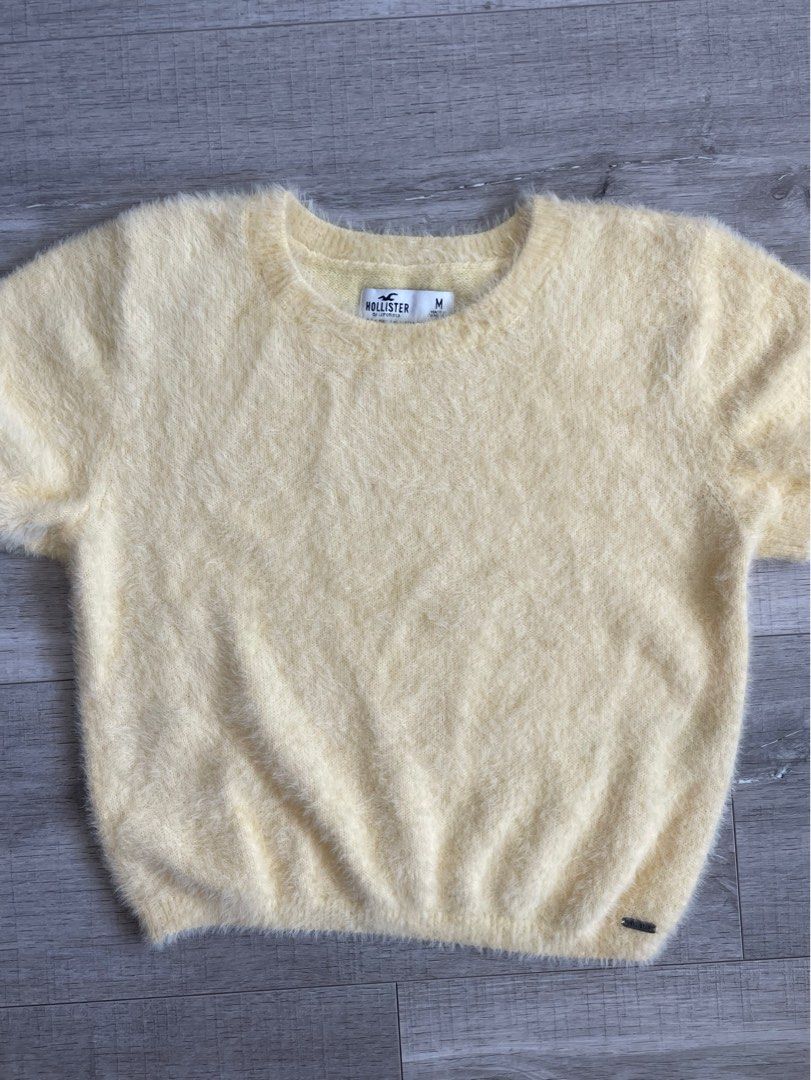 hollister fur yellow top Women s Fashion Tops Shirts on Carousell