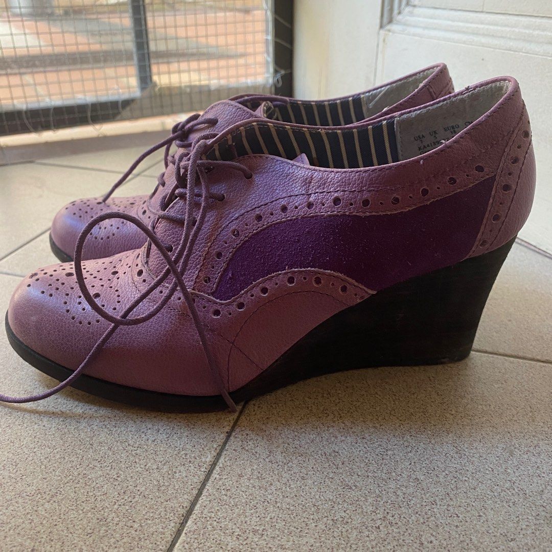 Purple wedge top shoes uk