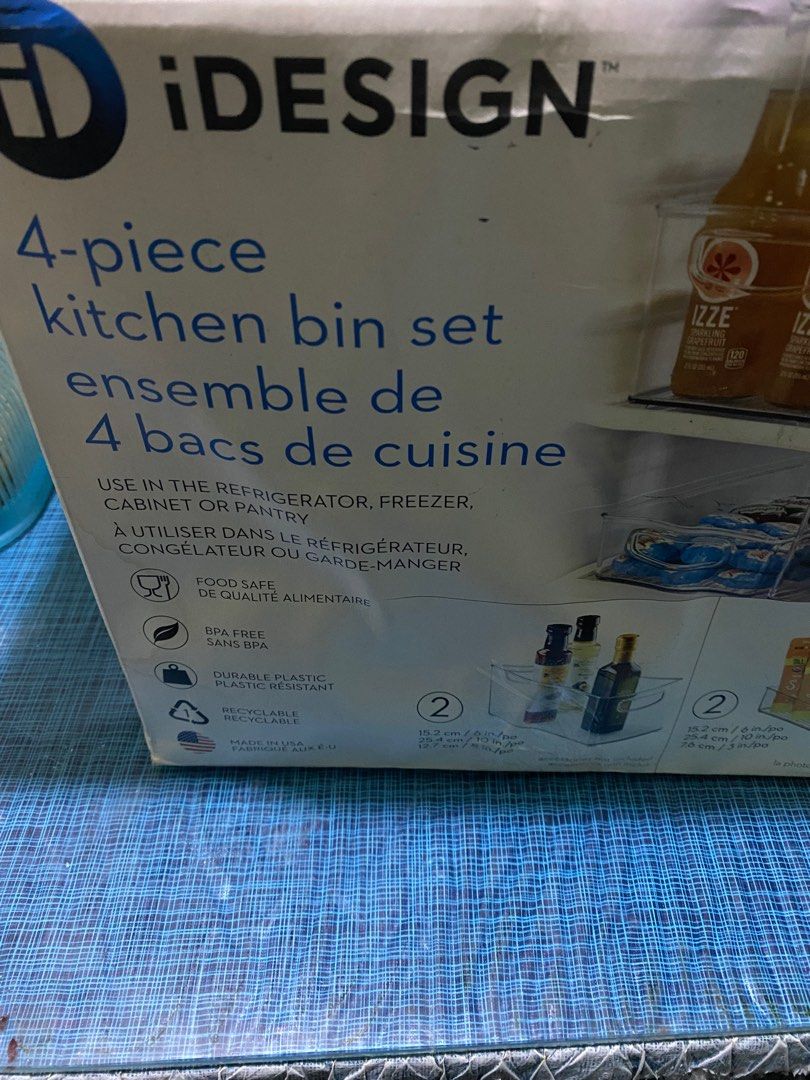 iDesign 4piece kitchen bin set, Furniture & Home Living, Kitchenware