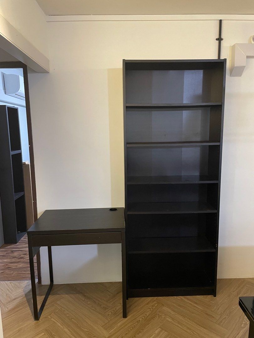 Ikea Billy bookcase and Micke table, Furniture & Home Living, Furniture