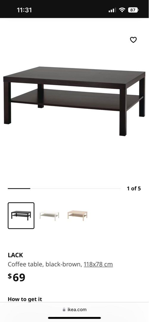 Ikea coffee table (LACK), Furniture & Home Living, Kitchenware