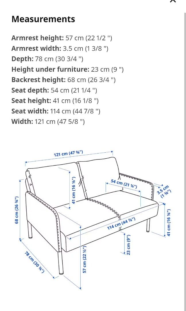 Ikea Glodstad 2 seater Couch Sofa Loveseat, Furniture & Home Living