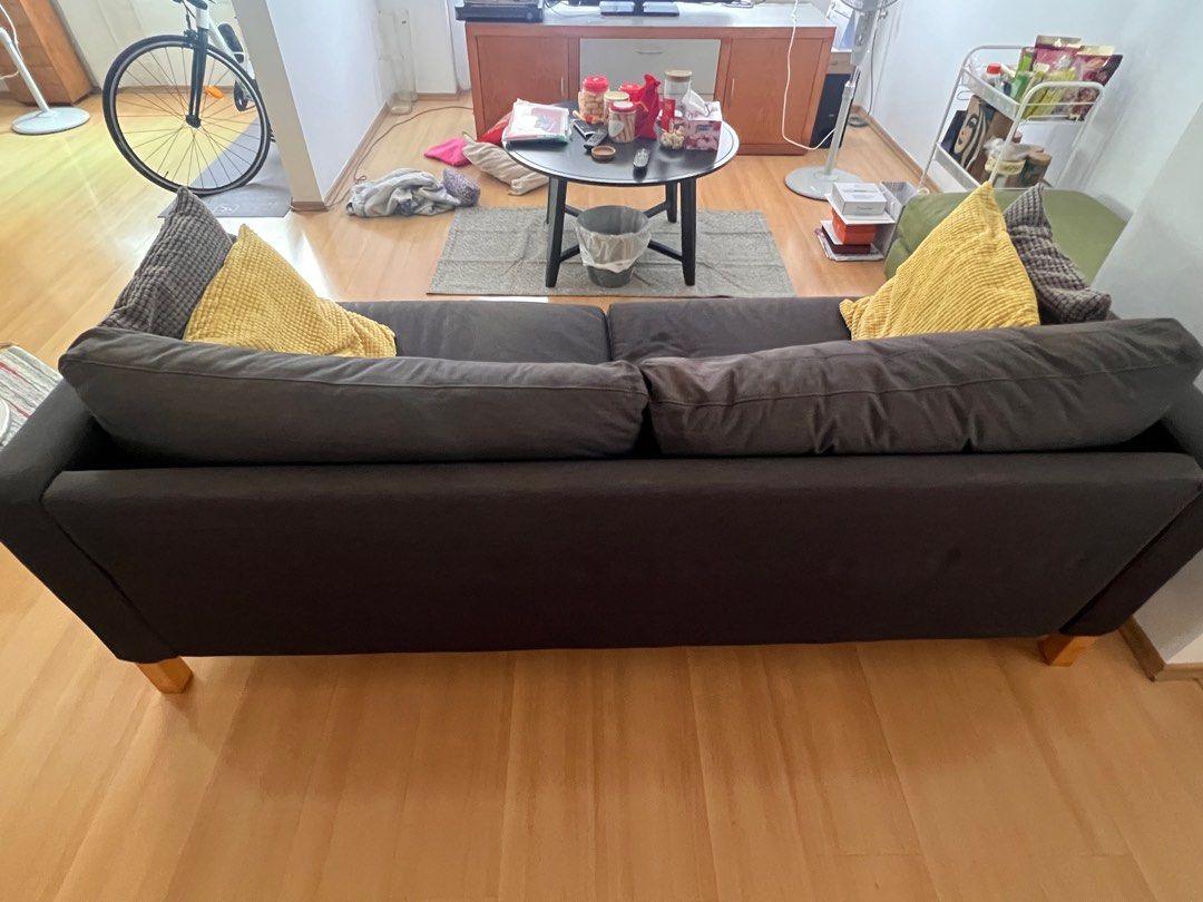IKEA Karlstad sofa and footstool, Furniture & Home Living, Furniture