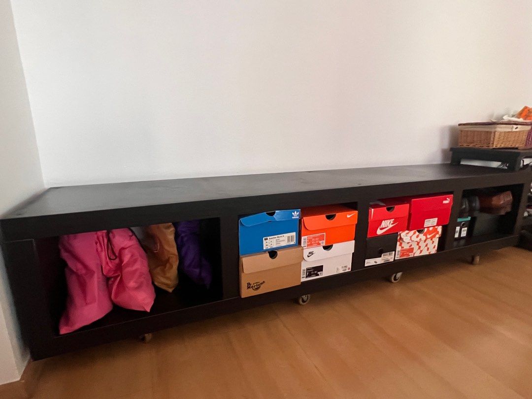 IKEA long bench with castor wheels, Furniture & Home Living, Furniture