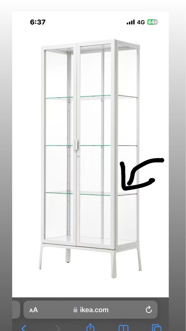 Ikea milsbo glass selves, Furniture & Home Living, Furniture, Shelves