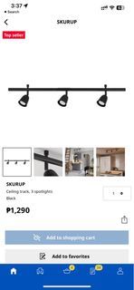 Ikea skurup ceiling track, 3 spotlights (worth 1,290) 3 bulbs included (worth 250)