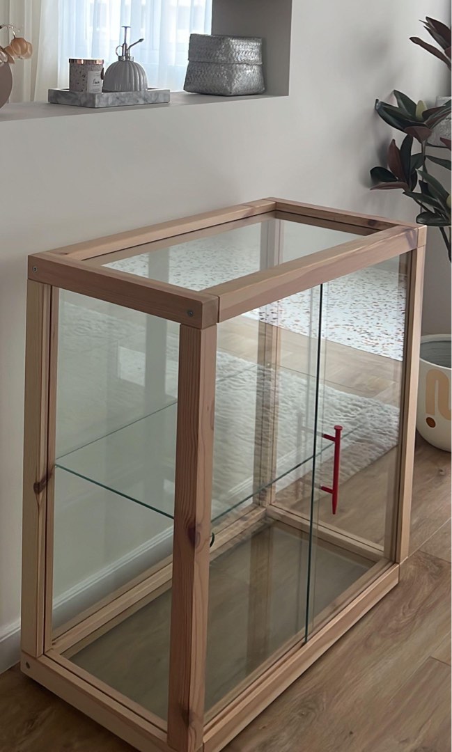 Virgil+Abloh+X+IKEA+Markerad+Glass-door+Cabinet+Pine+Display+Case