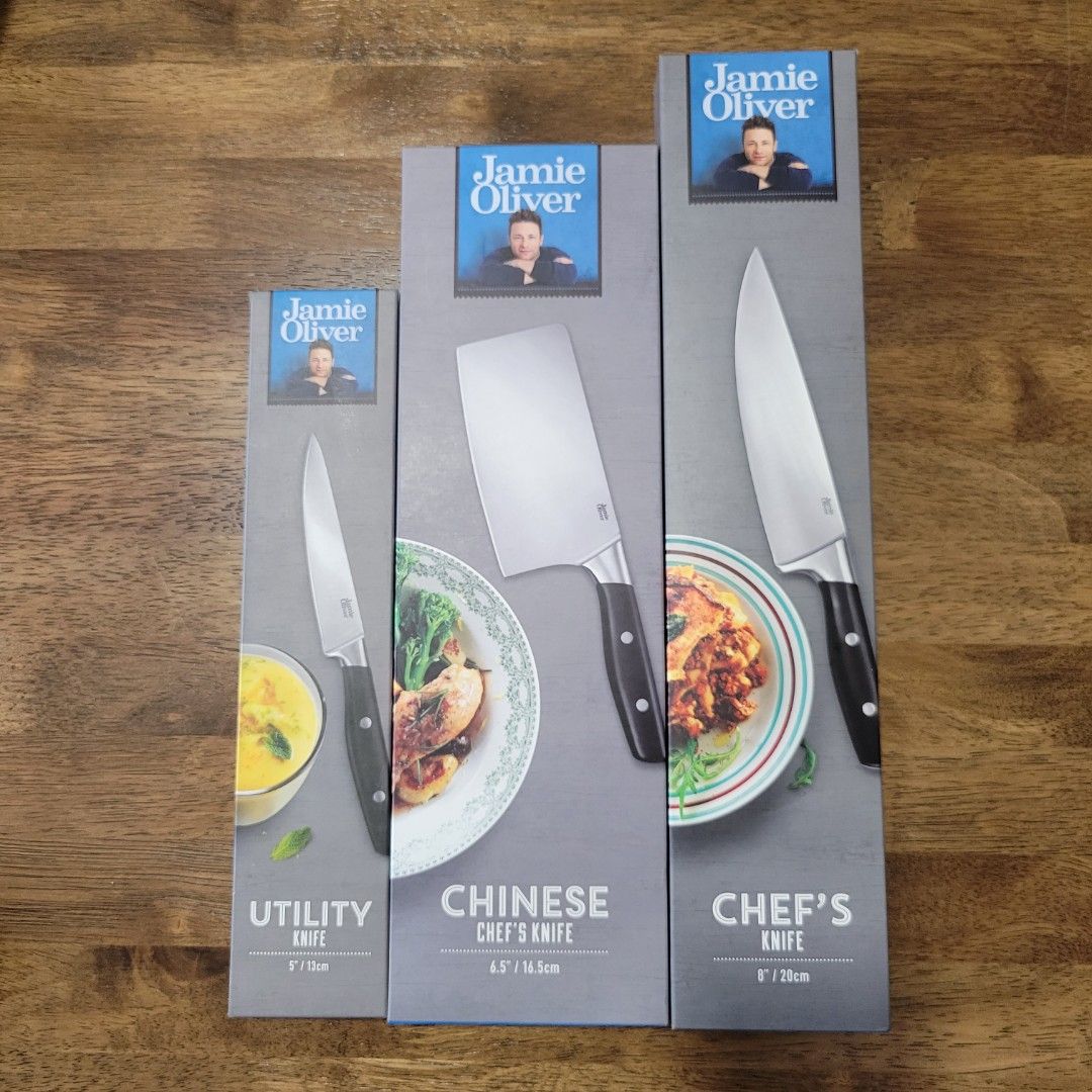 Jamie Oliver 3Knife Set Chef's Knife, Cleaver, Utility Knife
