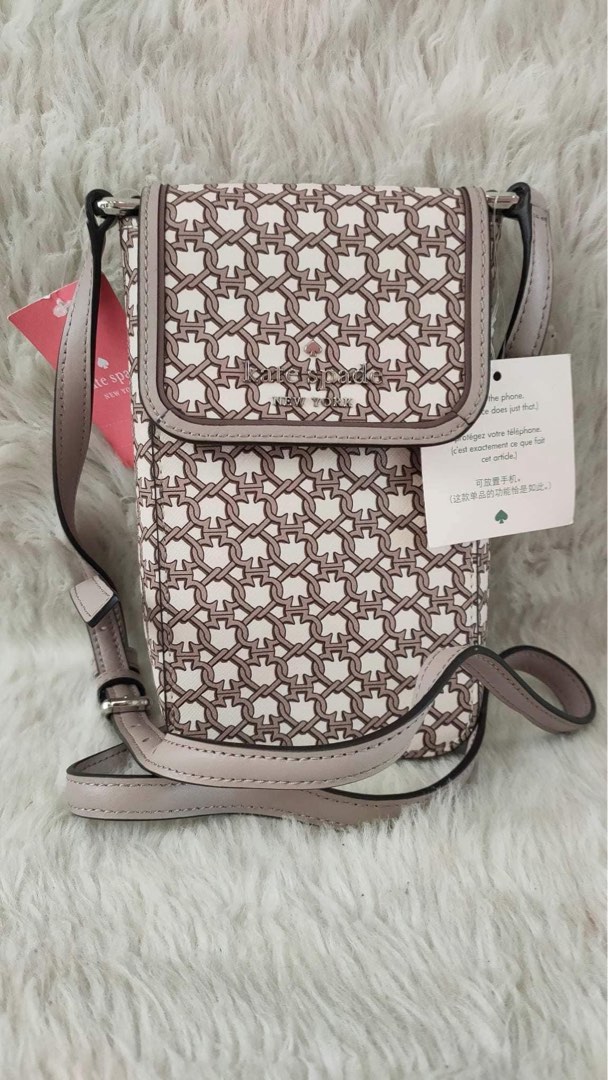 KATE SPADE MONOTONE NORTH SOUTH FLAP PHONE CROSSBODY , Luxury, Bags &  Wallets on Carousell