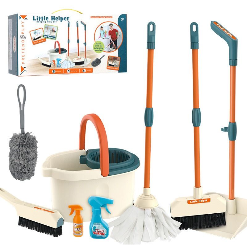 Kid cleaning toy set Broom Mop Cleaner Dustpan Set Simulation Play