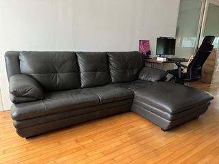 L Shape 3-Seater Leather Sofa