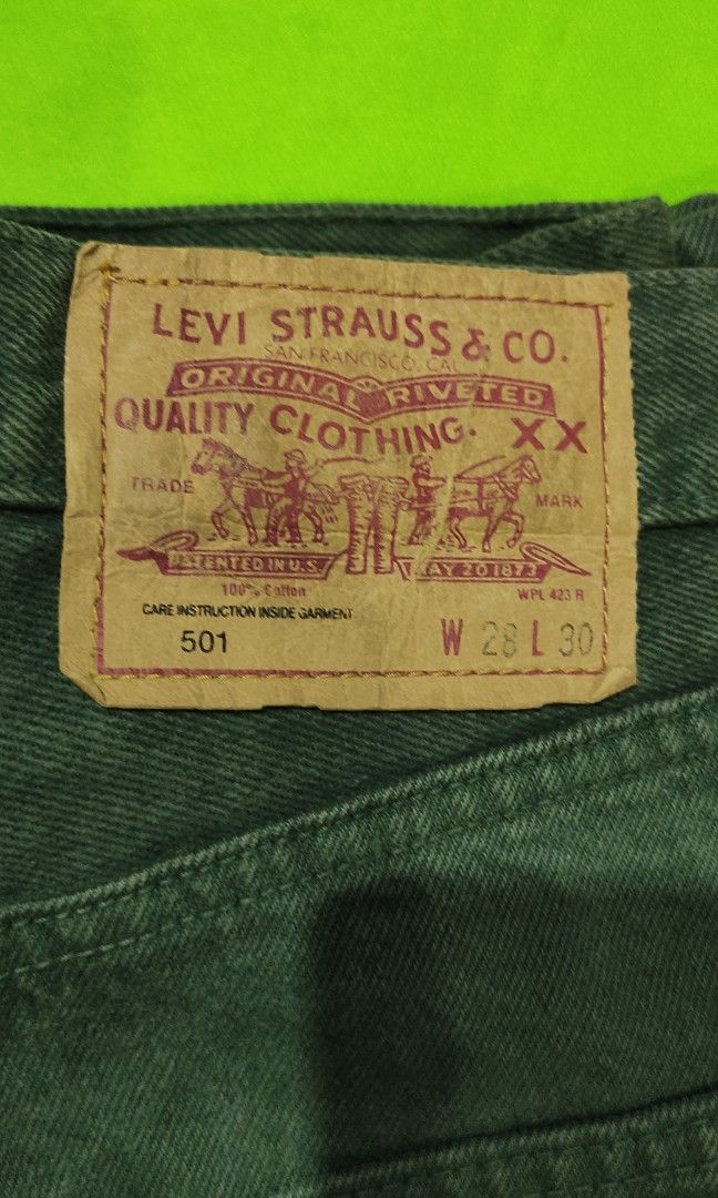 Levi s 501 Green Army Made in USA