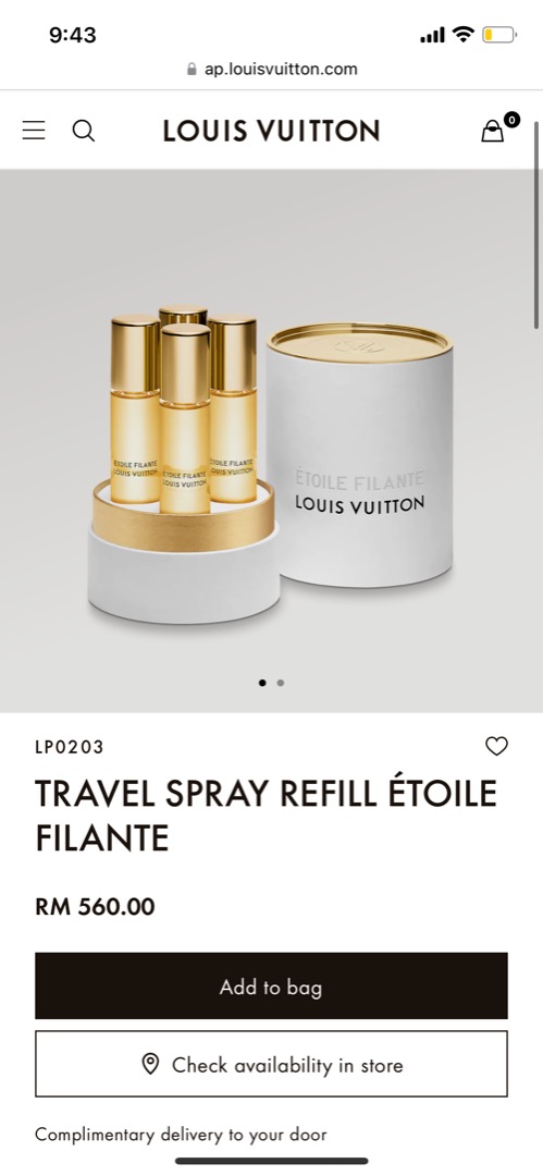 Shop Louis Vuitton Travel spray l'immensité (LP0072) by Leeway