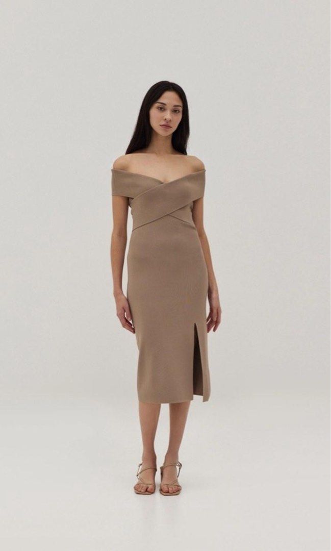 Love Bonito Vivica Off Shoulder Knit Dress, Women's Fashion, Dresses &  Sets, Dresses on Carousell
