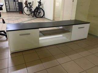 Low height Black white TV CONSOLE