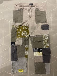 (CNY SALE!) Maison Emerald Paisley Cut and Sewn Cargo Work Pants (size M)