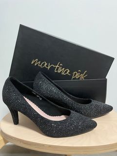 Martina Pink glittery heel shoe covered size 35 not Charles & keith