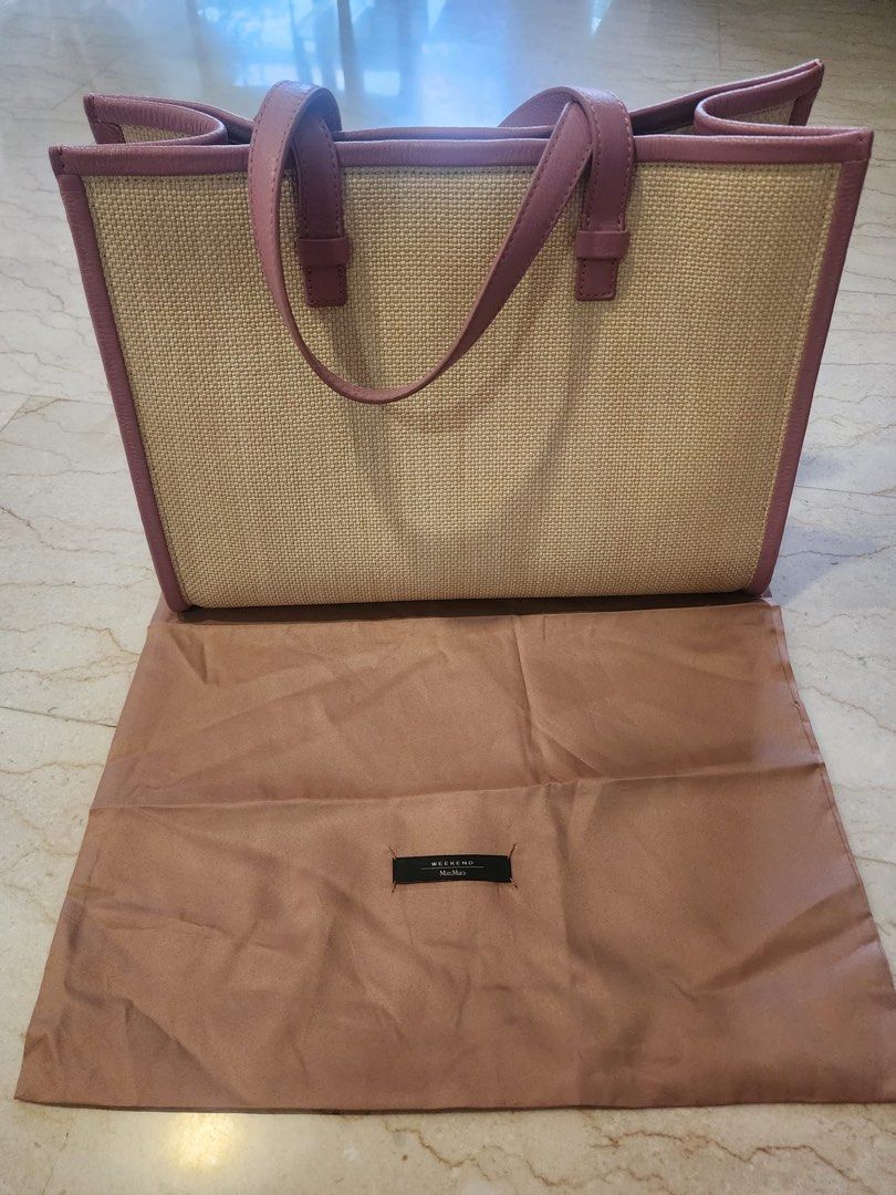 Max Mara Weekend Tote with Leather Trim Women s Fashion Bags