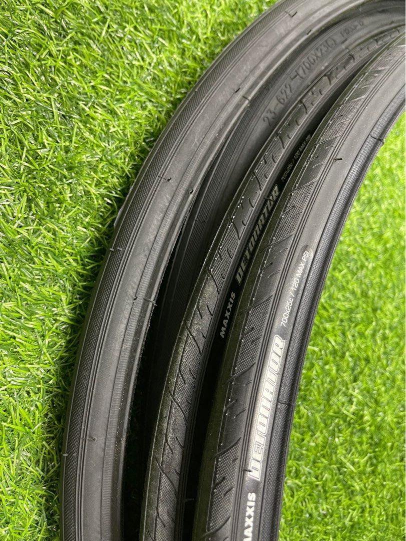 Maxxis detonator 700x25c 1 pc only Compass 700x23c road bike tyres suitable for fixie road and hybrid bicycle Sports Equipment Bicycles Parts Parts Accessories on Carousell