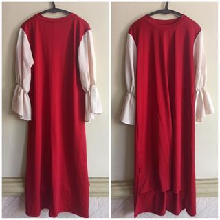 Mididress/tunik merah putih