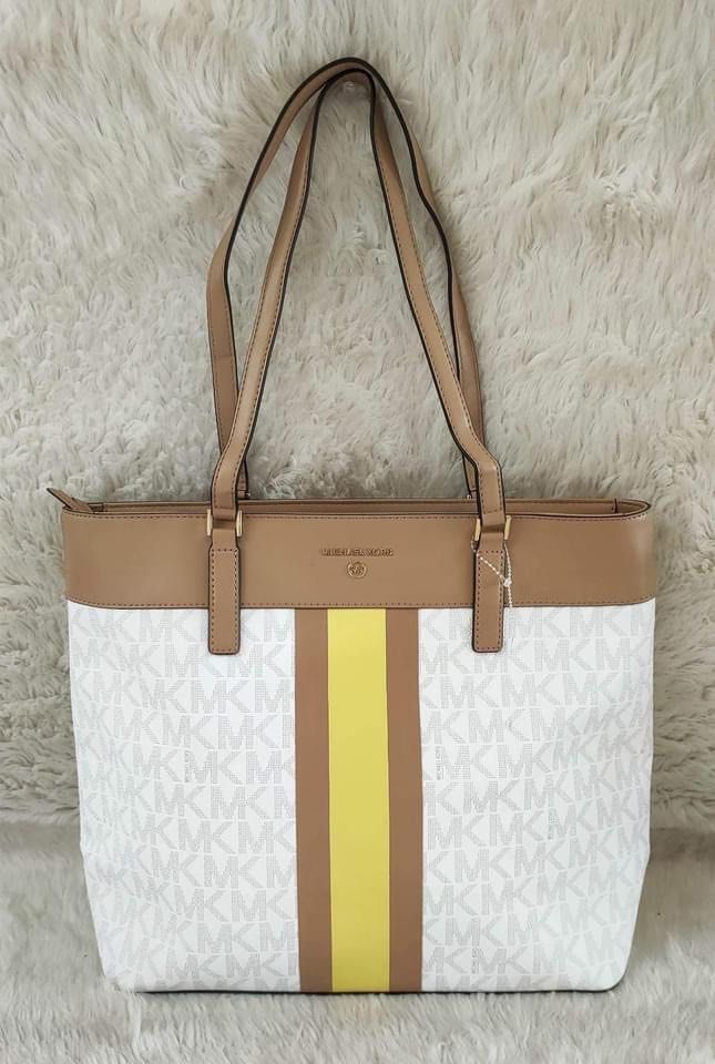 Michael kors center stripe tote cheap