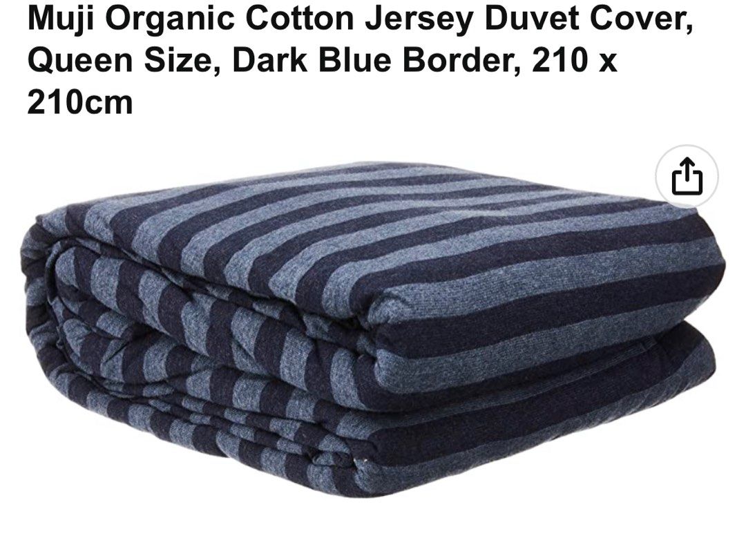 Muji Organic Cotton Jersey Duvet Cover , Queen Size, 210 x 210cm