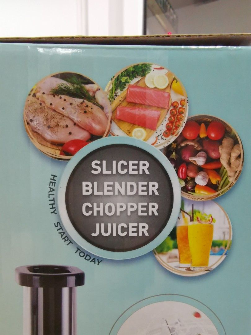 Multi Food Processor (Category: Juicers, Blenders & Grinders) located in Petaling Jaya. Submitted by kingray01 (Listing ID 1208457364, Image 2). Description: Brand new item, Bought at RM399 Never use it, For your Meal Preparation: Powerful Base Torque with Overheating Protection and LED 1000ml Jug with Filter 800ml Chopper Bowl Stainless steel blade for chop, blend, juicer Reversible shredding disc for slicing variable vegetables 1pcs 300ml low c