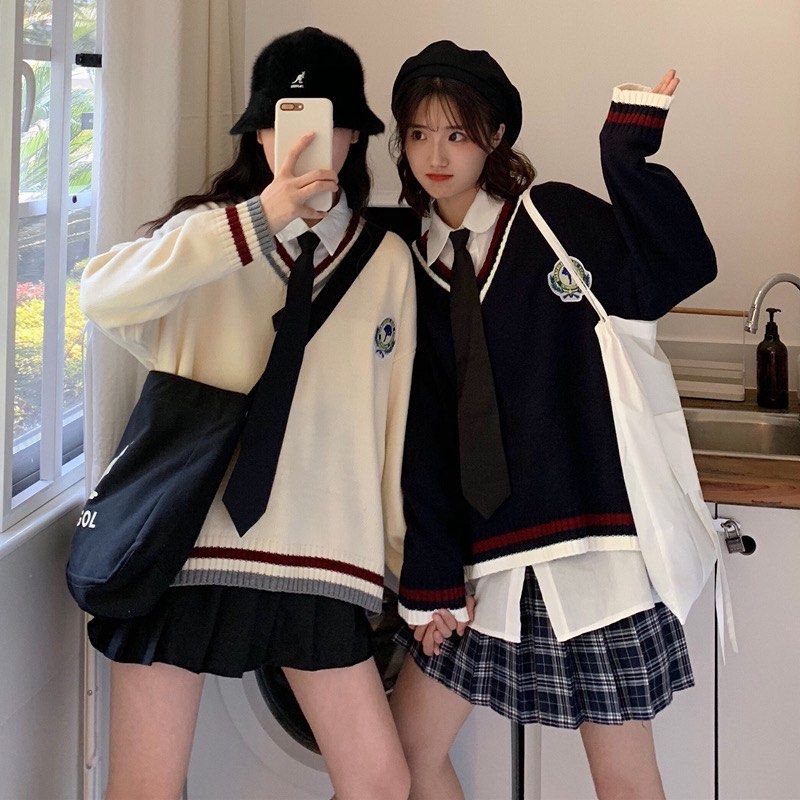 Navy blue sweater for clearance school girl