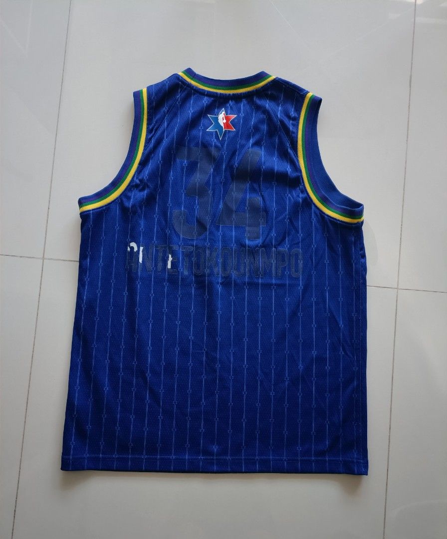 NBA all Star jersey giannis blue words peeled off Men s
