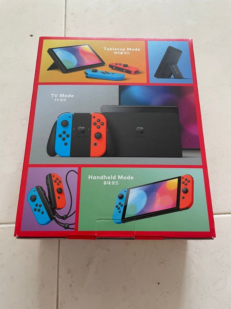 Nintendo Switch -OLED Model Neon Blue/Neon Red-New Brand, Video Gaming