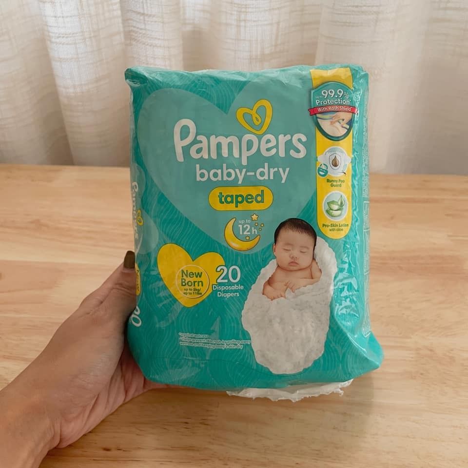 PAMPERS Baby Dry Taped Diapers Newborn 20s Babies Kids Bathing