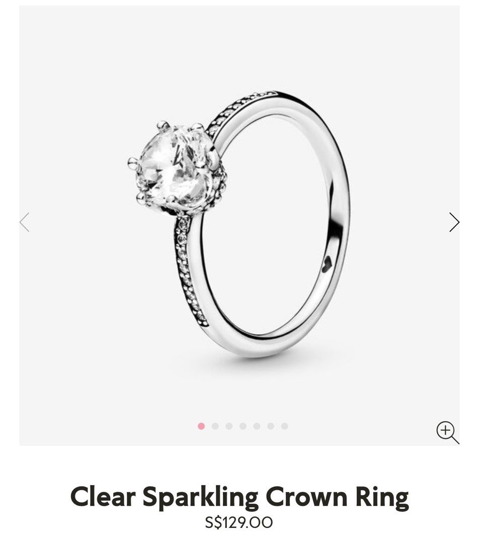 Pandora ring shop clear sparkling crown