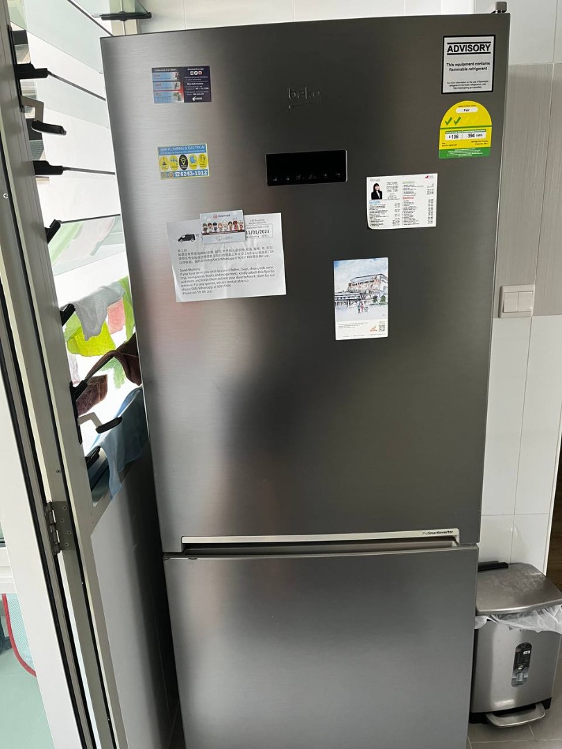 [SOLD PENDING PICKUP] Beko 415L Bottom Freezer Two Door Refrigerator USED SINCE 2020, TV