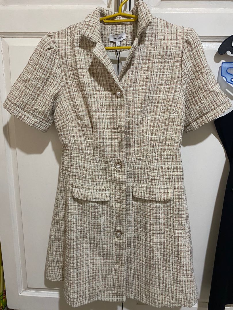 Pomelo Tweed Dress, Women's Fashion, Dresses & Sets, Dresses on Carousell