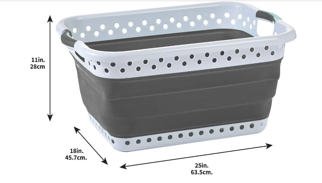 2 pcs Pop & Load Collapsible Laundry Basket Imported, Furniture