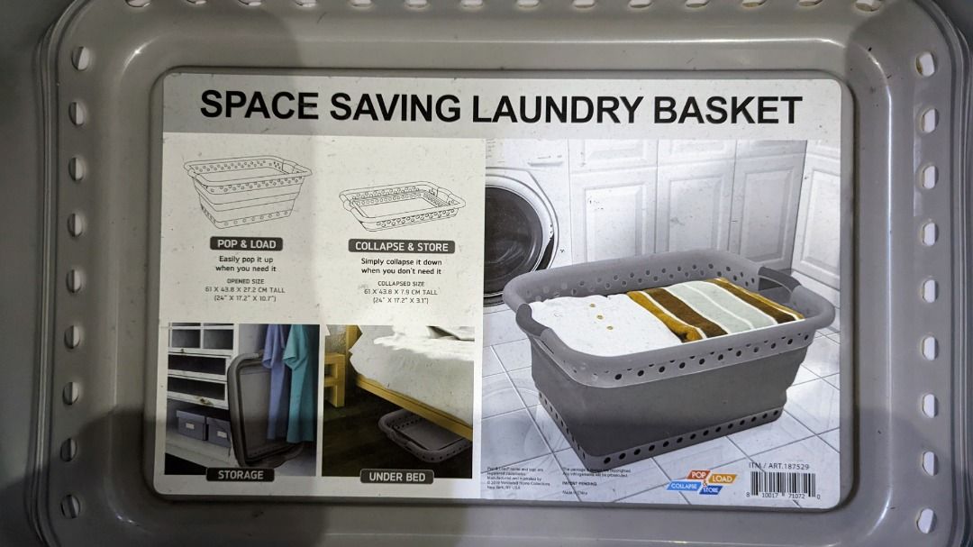 2 pcs Pop & Load Collapsible Laundry Basket Imported, Furniture