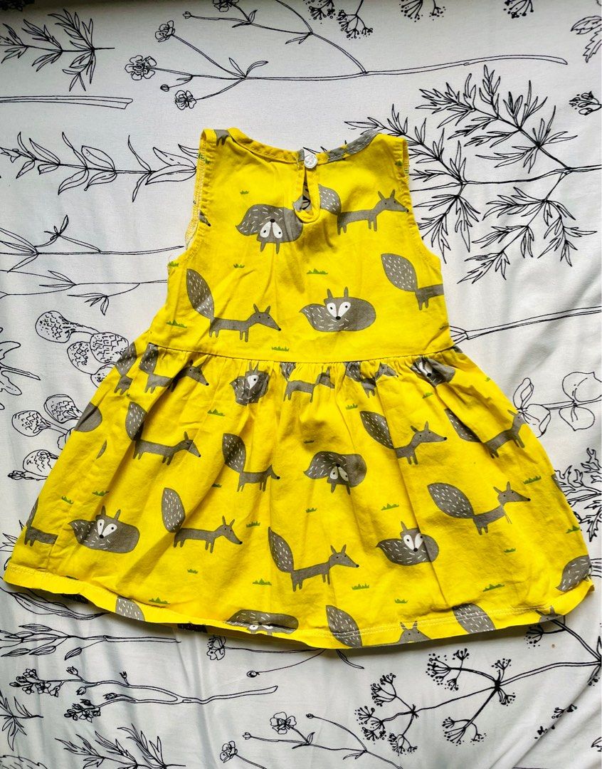 5 pure cotton animal print baby dresses