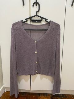 Purple Knitted Cardigan