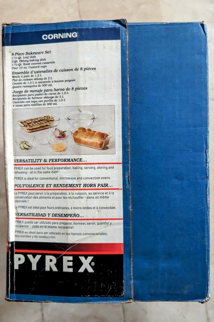 Pyrex 8 piece Clear Bakeware Set | Imported | Vintage | Old Stock (Category: Bakeware) located in Quezon City. Submitted by geloboy10 (Listing ID 1208363124, Image 2). Description: Brand New Vintage Old Stock Imported from U.S For product inquiries kindly leave a message Pyrex Clear 8 piece Bakeware Set | Imported | Vintage | Old Stock Product details : Versatility & Performance PYREX can be used for food preparations, baking, serving, storing an