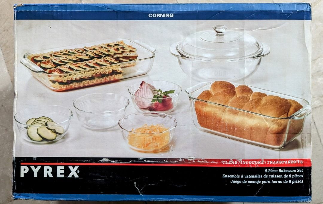 Pyrex 8 piece Clear Bakeware Set | Imported | Vintage | Old Stock (Category: Bakeware) located in Quezon City. Submitted by geloboy10 (Listing ID 1208363124, Image 1). Description: Brand New Vintage Old Stock Imported from U.S For product inquiries kindly leave a message Pyrex Clear 8 piece Bakeware Set | Imported | Vintage | Old Stock Product details : Versatility & Performance PYREX can be used for food preparations, baking, serving, storing an