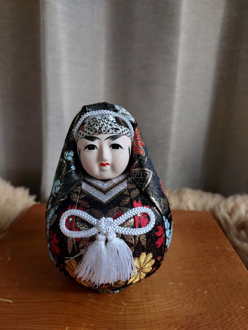 Rare Vintage Japanese Egg Face Doll Ornamental Hand Painted, Hobbies