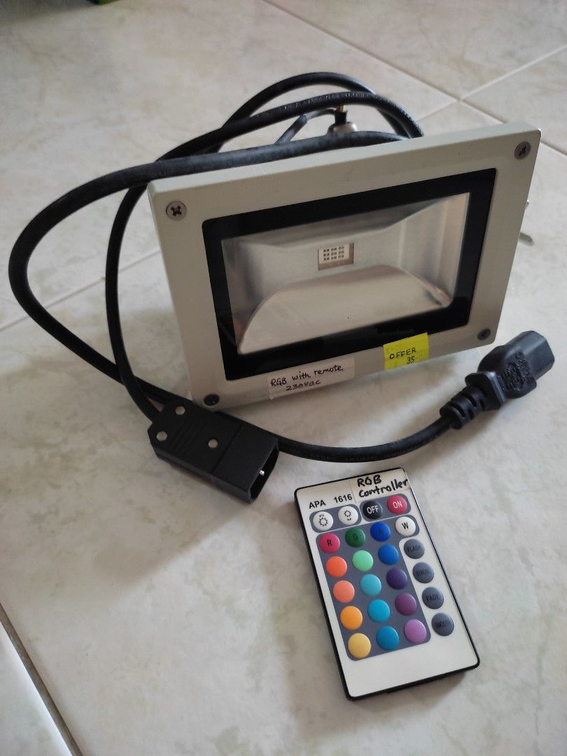 RGB Remote Control Flood lights, Furniture & Home Living, Lighting