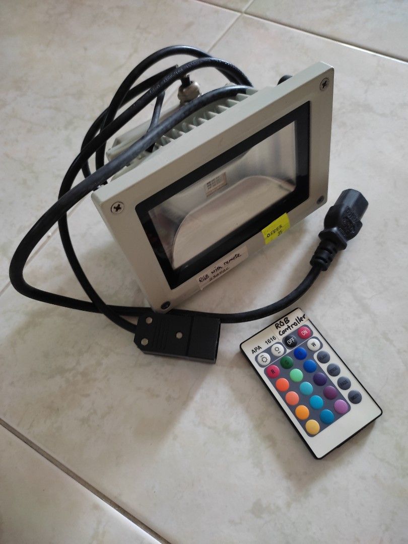 RGB Remote Control Flood lights, Furniture & Home Living, Lighting