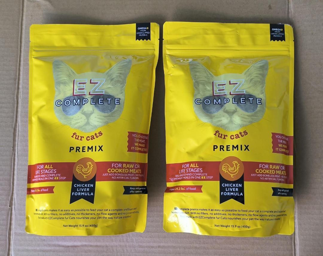 SEALED EZ Complete Raw Cat Food or Cooked A Premix (Supplement) to